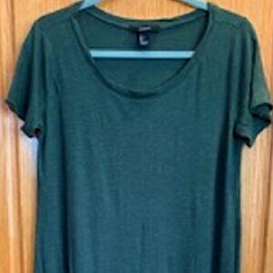 NWOT Forever 21 Dress Hunter Green High Low Pullover Sz: L
